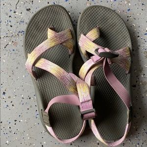 Chaco Sandals W8 purple and yellow